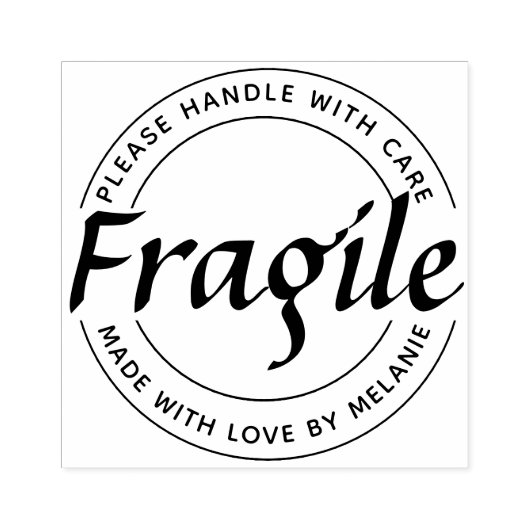 Fragile, elegante Script-Circle Text InkPad & Gummistempel (Prägung)