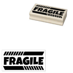 Fragile, fette Briefmarke aus Edelkautschuk Gummistempel