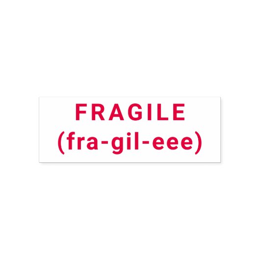FRAGILE Funny Self-Inking Briefmarke RED Permastempel (Design)