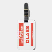 Fragile Glass Handle With Care Warning Gepäckanhänger (Vorderseite vertikal)