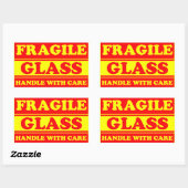 Fragile-Glass-Versandmarke Rechteckiger Aufkleber (Blatt)