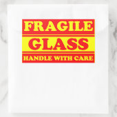 Fragile-Glass-Versandmarke Rechteckiger Aufkleber (Tasche)