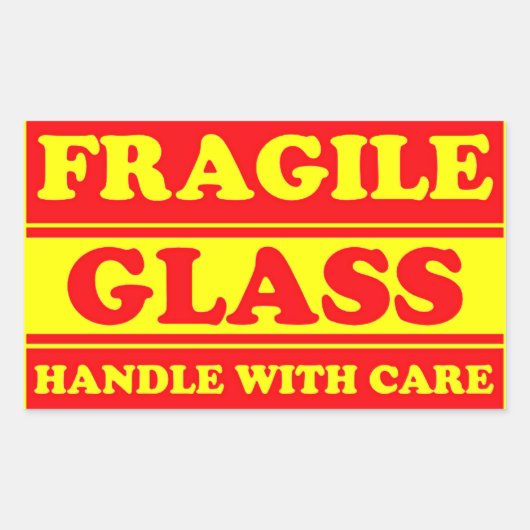 Fragile-Glass-Versandmarke Rechteckiger Aufkleber (Vorderseite)