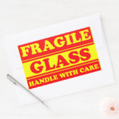 Fragile-Glass-Versandmarke Rechteckiger Aufkleber (Umschlag)