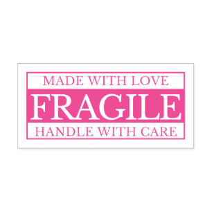 Fragile Handhabung mit 2,15" x 0,78" Briefmarke Permastempel