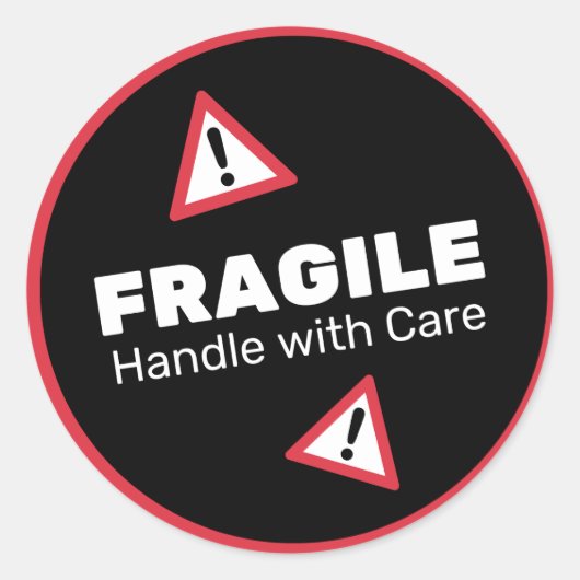 Fragile Handhabung mit Aufkleber (Vorderseite)