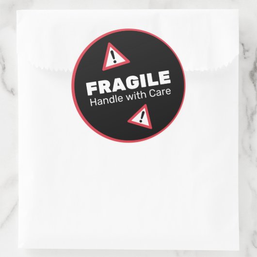Fragile Handhabung mit Aufkleber (Tasche)