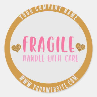 Fragile Handhabung mit Auto-Custom-Geschäft Runder Aufkleber