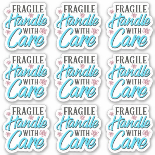 Fragile Handhabung mit Pflege-Business-Packaging-L Aufkleber (Vorderseite)