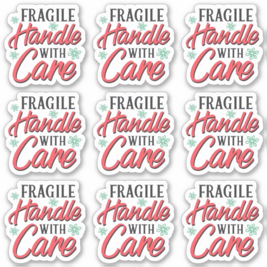 Fragile Handhabung mit Pflege-Business-Packaging-L Aufkleber (Vorderseite)