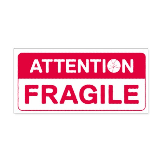 Fragile Handhabung mit Pflegezeichen Selbstfarbige Permastempel (Design)
