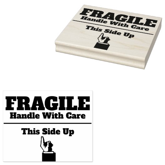 Fragile Handhabung mit Sorgfalt auf dieser Seite o Gummistempel (Stempel)