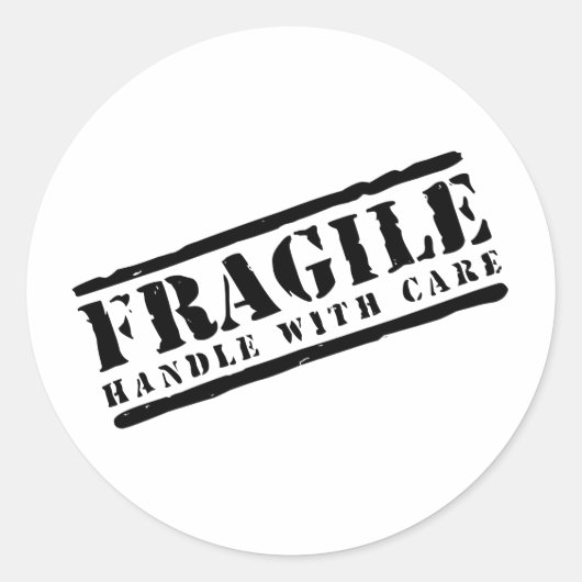 Fragile Handhabung mit sorgfältigem Design Runder Aufkleber (Vorderseite)