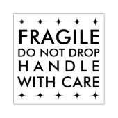 Fragile Handhabung mit sorgfältiger Briefmarke aus Gummistempel (Prägung)