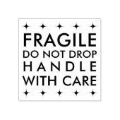 Fragile Handhabung mit sorgfältiger Briefmarke aus Gummistempel (Prägung)