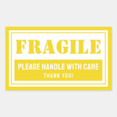 Fragile Handhabung mit sorgfältiger E-Mail- und Ve Rechteckiger Aufkleber (Vorderseite)