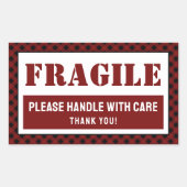 Fragile Handhabung mit sorgfältiger Karierter Must Rechteckiger Aufkleber (Vorderseite)