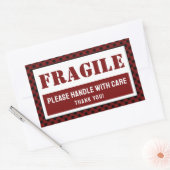 Fragile Handhabung mit sorgfältiger Karierter Must Rechteckiger Aufkleber (Umschlag)