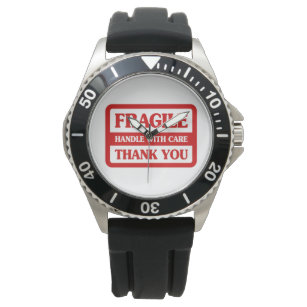 Fragile Handhabung mit Vorsicht Armbanduhr