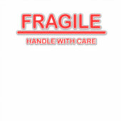 Fragile Handhabung mit Vorsicht Aufkleber (Vorderseite)