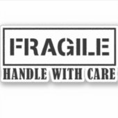 Fragile Handhabung mit Vorsicht - Fragile Aufklebe Aufkleber (Vorderseite)