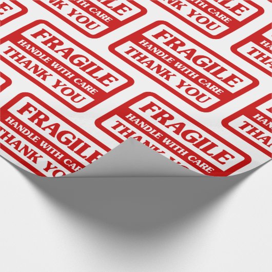 Fragile Handhabung mit Vorsicht Geschenkpapier (Ecke)