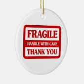 Fragile Handhabung mit Vorsicht Keramik Ornament (Rechts)
