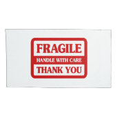 Fragile Handhabung mit Vorsicht Kissenbezug (Rückseite-Rechts)