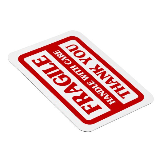 Fragile Handhabung mit Vorsicht Magnet (Rechte Seite)