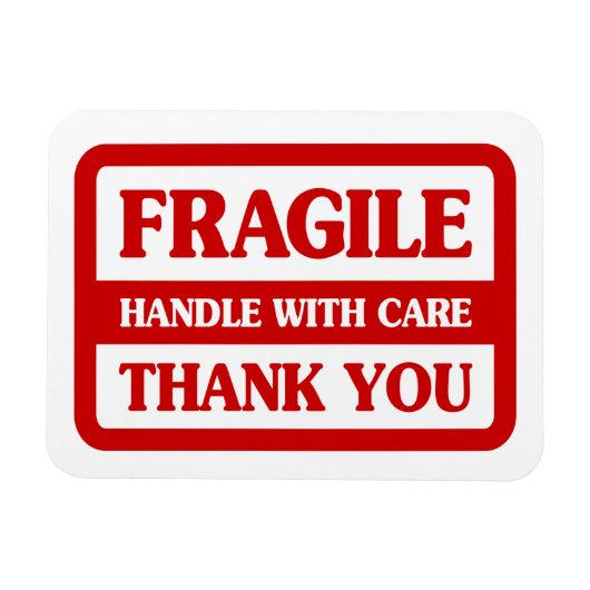Fragile Handhabung mit Vorsicht Magnet (Horizontal)