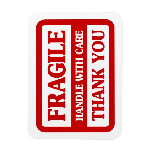 Fragile Handhabung mit Vorsicht Magnet (Vertikal)