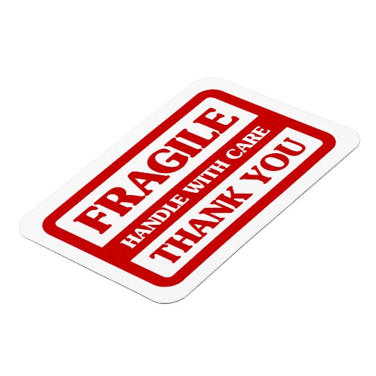 Fragile Handhabung mit Vorsicht Magnet (Linke Seite)