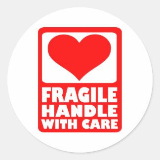 Fragile Handhabung mit Vorsicht Runder Aufkleber