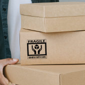Fragile Handhabung mit Vorsicht, Verpackung Gummistempel