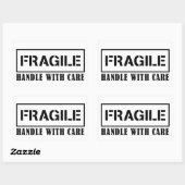 Fragile Handhabung mit vorsichtig zerbrechlichem A Rechteckiger Aufkleber (Blatt)