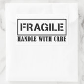 Fragile Handhabung mit vorsichtig zerbrechlichem A Rechteckiger Aufkleber (Tasche)
