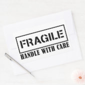 Fragile Handhabung mit vorsichtig zerbrechlichem A Rechteckiger Aufkleber (Umschlag)