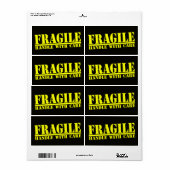 Fragile Handhabung mit vorsichtigem Etikett (Vorne)