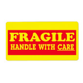 Fragile Handhabung mit vorsichtigem Versandlabel (Vorne)