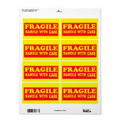 Fragile Handhabung mit vorsichtigem Versandlabel (Vorne)