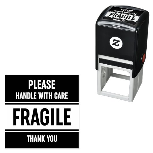 Fragile Handhabung mit vorsichtiger Briefmarke aus Permastempel (Beispiel)