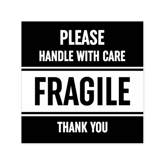 Fragile Handhabung mit vorsichtiger Briefmarke aus Permastempel (Design)