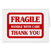 Fragile Handhabung mit vorsichtiger Grußkarte (Vorderseite (Horizontal))