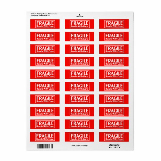 Fragile Handhabung mit Warnhinweis (Vorne)