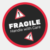 Fragile Handhabung Runder Aufkleber (Vorderseite)