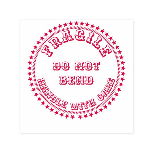 Fragile Handhabung vorsichtig biegen nicht rund ro Permastempel (Design)