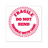 Fragile Handhabung vorsichtig biegen nicht rund ro Permastempel (Design)