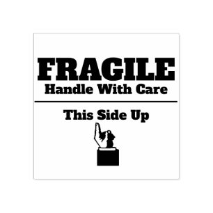 Fragile Handle mit Sorgfalt diese Seite oben Hand Gummistempel