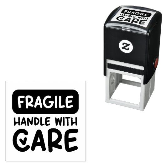 FRAGILE Handle With Care Heart Permastempel (Beispiel)