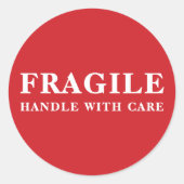 Fragile Handle With Care Red Shipping Sticker (Vorderseite)